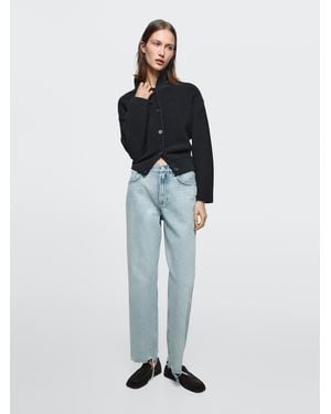 MASSIMO DUTTI Straight-Leg High-Waist Jeans - Blue