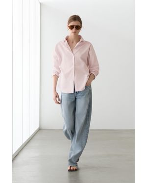 MASSIMO DUTTI Cotton Poplin Shirt With Dart Detail - Pink