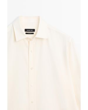 MASSIMO DUTTI Cotton Blend Shirt - Natural