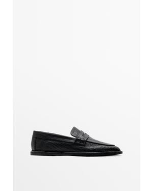 MASSIMO DUTTI Soft Leather Loafer - White