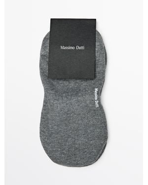 MASSIMO DUTTI Pack 3 Calcetines Invisibles Mezcla Algodón - Gris