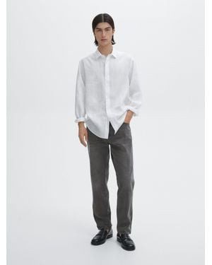 MASSIMO DUTTI Camicia 100% Lino - Bianco