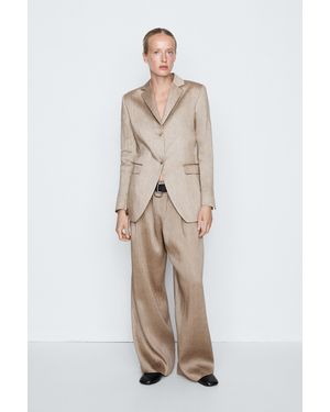 MASSIMO DUTTI Americana Fluida Satinada - Neutro