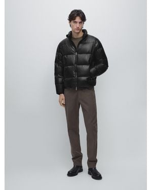 MASSIMO DUTTI Down Puffer Jacket - Black