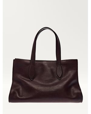 MASSIMO DUTTI Mid-Size Nappa Leather Md Icon Tote Bag - Brown