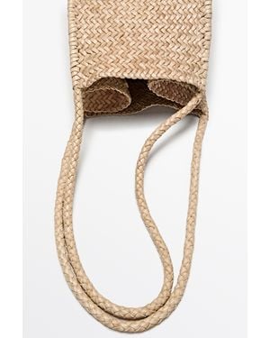 MASSIMO DUTTI Bolso Bucket Trenzado Piel Napa - Blanco