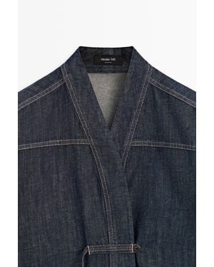 MASSIMO DUTTI Sobrecamisa Denim Total Look - Azul