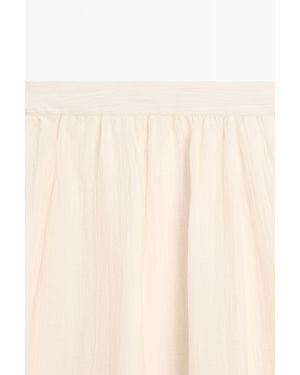 MASSIMO DUTTI Falda Midi Fluida Tejido Textura - Neutro