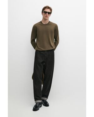 MASSIMO DUTTI 100% Merino Wool Knit Round Neck Jumper - Multicolour