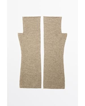 MASSIMO DUTTI Wool And Cashmere Knit Mittens - Natural