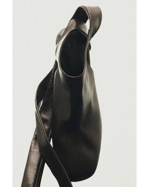 MASSIMO DUTTI Lace-Up Heel Shoe - Black