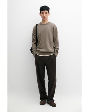 MASSIMO DUTTI Cotton Blend Knit Sweater - Gray