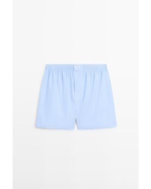 MASSIMO DUTTI Boxer A Righe 100% Cotone - Blu