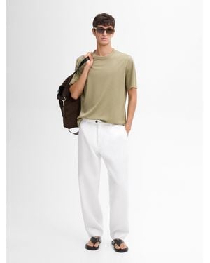 MASSIMO DUTTI T-Shirt Aus Baumwollmischgewebe - Weiß
