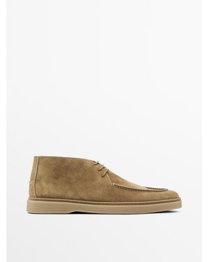 MASSIMO DUTTI Zachte Splitsuède Schoenen - Bruin