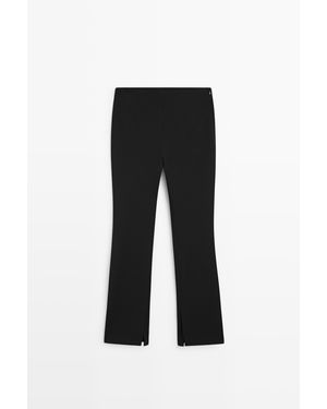 MASSIMO DUTTI Technische Broek Met Klokkende Pasvorm - Zwart