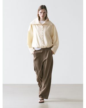 MASSIMO DUTTI Flowing Trousers With Elasticated Waistband - Green