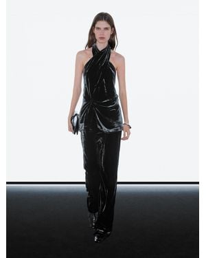 MASSIMO DUTTI Pantalón Ancho Terciopelo - Blanco