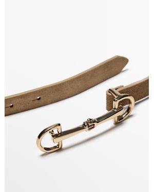 MASSIMO DUTTI Cinturón Ecuestre Piel Serraje - Multicolor