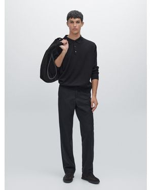 MASSIMO DUTTI Jersey Polo Punto 100% Lana Merino - Multicolor