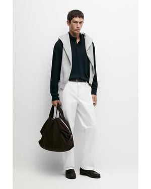 MASSIMO DUTTI Maglia A Polo Misto Cotone E Seta - Blu
