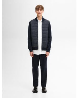 MASSIMO DUTTI Cotton Blend Puffer Jacket - Blue