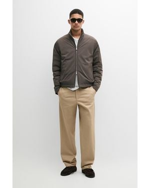 MASSIMO DUTTI Lightweight Quilted Bomber Jacket - Brown