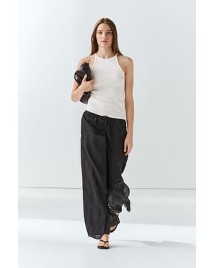 MASSIMO DUTTI Double-Layer Pants With Tie Detail - Black