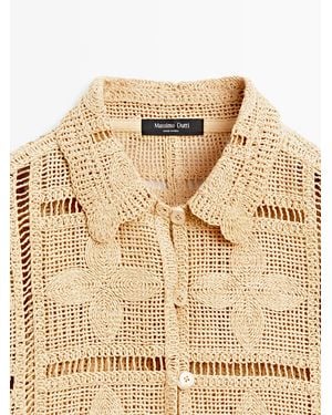 MASSIMO DUTTI Crochet Cutwork Jacket - White