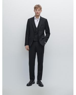 MASSIMO DUTTI Anzugweste Aus Wollmischgewebe - Mehrfarbig