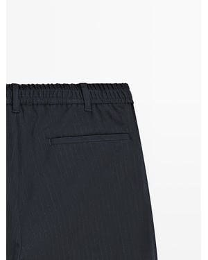 MASSIMO DUTTI Striped Jogger Fit Trousers - Green