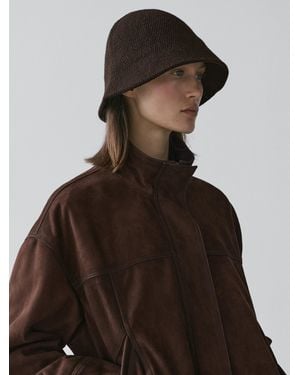 MASSIMO DUTTI Wool Blend Knit Beanie - Brown