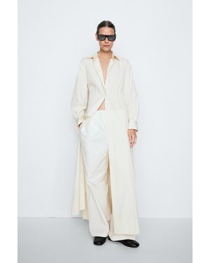 MASSIMO DUTTI Studio Flared Shirt Dress - White