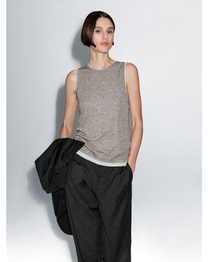 MASSIMO DUTTI Ärmelloses Shirt Mit Doppeltem Finish - Weiß