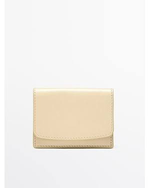 MASSIMO DUTTI Nappa Leather Wallet - Natural
