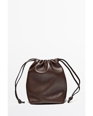 MASSIMO DUTTI Nappa Sheepskin Bucket Bag - Brown