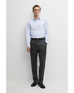 MASSIMO DUTTI Slim Fit Micro-Check Tailored Fit Shirt - Blue