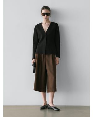 MASSIMO DUTTI Long Bermuda Shorts With Turn-Up Hems - Green