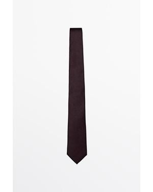 MASSIMO DUTTI Corbata Estructura 100% Seda - Azul
