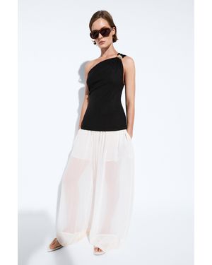 MASSIMO DUTTI Asymmetric Top With Metal Detail - White
