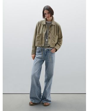 MASSIMO DUTTI Jean Flare Taille Basse Vintage - Bleu