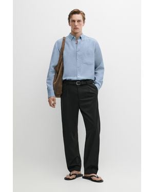MASSIMO DUTTI Regular Fit Flowing Shirt - Blue