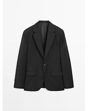 MASSIMO DUTTI American Pinstripe Suit - Zwart