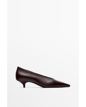 MASSIMO DUTTI Pointed-Toe Heel Shoe - White