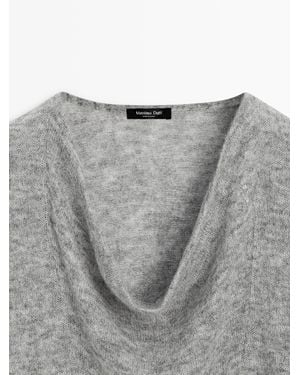 MASSIMO DUTTI Knit Jumper With Cowl Neck - White