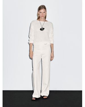 Massimo Dutti【NEW】Balloon fit trousers with button details Balloon fit linen blend trousers · Black · Dressy | Massimo