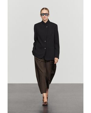 MASSIMO DUTTI Fluid Blazer With Button Detail - Blue