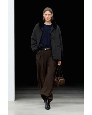 MASSIMO DUTTI Jacke Mit Wellensteppung - Schwarz