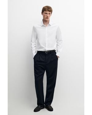 MASSIMO DUTTI Slim Fit Stretch Shirt - White
