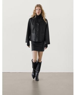 MASSIMO DUTTI Minigonna Testurizzata - Nero